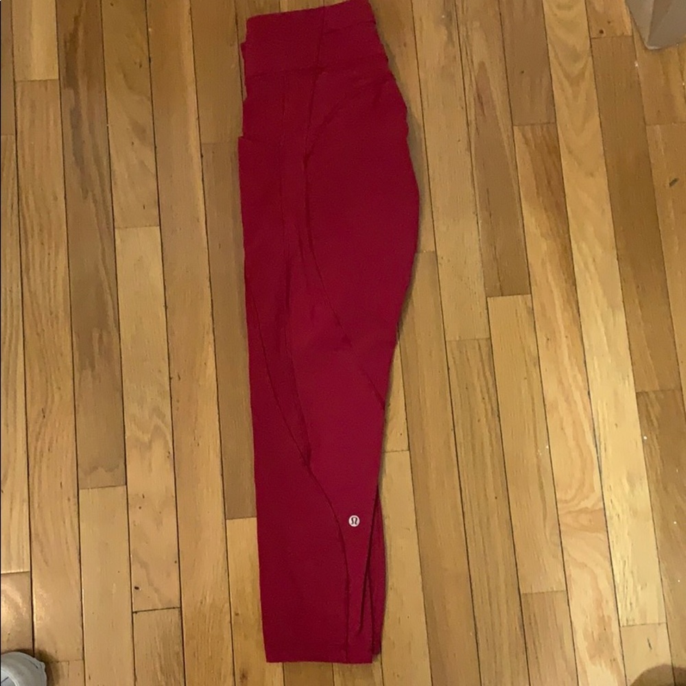 Raspberry colored cropped Lululemon